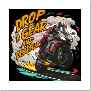 Drop a Gear and Disappear sports super bike motorcycle five Posters and Art